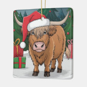 Highland Cow Christmas Keramisch Ornament (Links)
