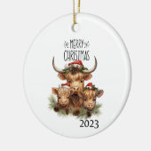 Highland Cow Christmas Keramisch Ornament (Links)