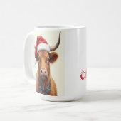 Highland Cow Christmas Koffiemok (Voorkant links)