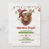 Highland cow christmas party kaart (Voorkant)
