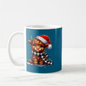 Highland Cow Christmas Santa Hat Mooey Xmas Heifer Koffiemok (Links)