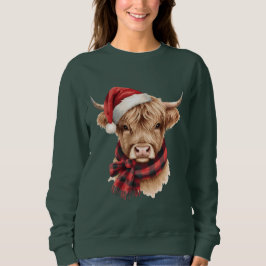 Highland Cow Christmas Santa Hat Trui