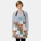 Highland Cow Christmas Snowy Personalized Kids Schort (Gedragen)