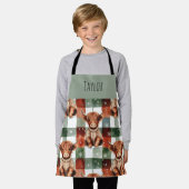 Highland Cow Christmas Snowy Personalized Kids Schort (Gedragen)