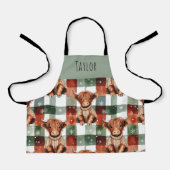 Highland Cow Christmas Snowy Personalized Kids Schort (Voorkant)