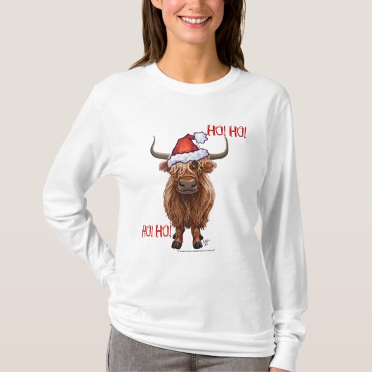 Highland Cow Christmas T-shirt (Voorkant)