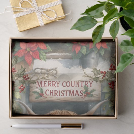 Highland Cow Christmas Tissuepapier (Geschenk)