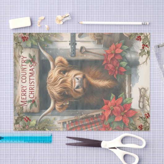 Highland Cow Christmas Tissuepapier (Craft)