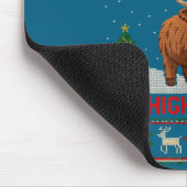 Highland Cow Christmas Ugly Sweater Style Festive  Muismat (Hoek)