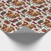 Highland Cow Christmas Wrapping Paper Cadeaupapier (Hoek)