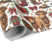 Highland Cow Christmas Wrapping Paper Cadeaupapier (Rol Hoek)