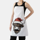 Highland Cow Christmas Xmas Santa Wooly Farm Schort (Insitu)