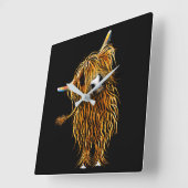 HiGHLaND CoW CLoCK "HeNRY" DOOR SHiRLeY MacARTHuR Vierkante Klok (Hoek)