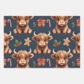 Highland Cow Festive Santa Christmas Inpakpapier Vel (Voorkant)