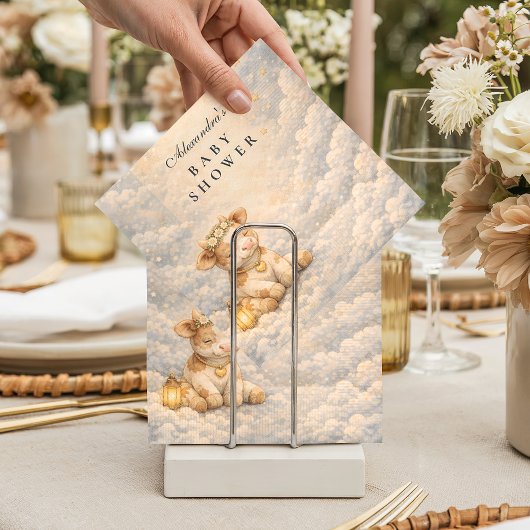 Highland Cow Floral Baby Shower Servet
