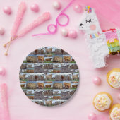 Highland Cow-fotocollage, papieren borden Bordje (Feest)