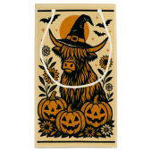 Highland Cow Halloween Gift Bag  Klein Cadeauzakje (Achterkant)
