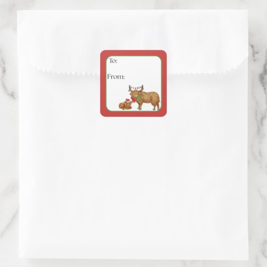 Highland Cow Holiday Sticker (Tas)