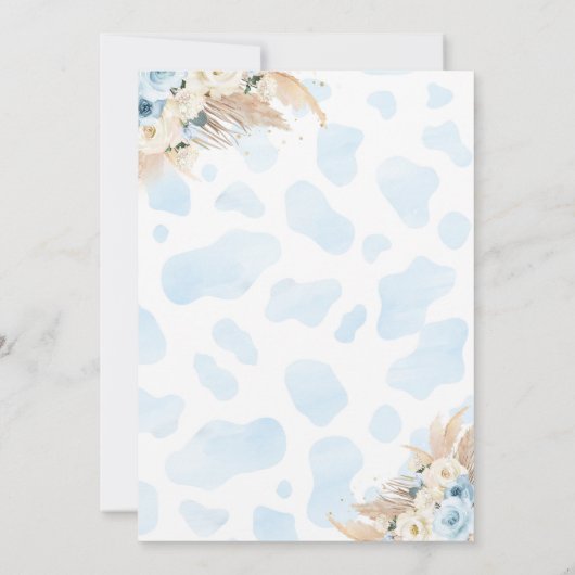 Highland Cow Holy Cow baby shower Boy Bedankkaart (Achterkant)