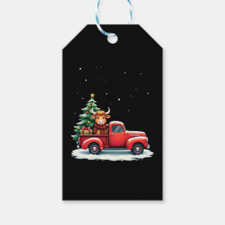 Highland Cow in Truck Farm Farmer Christmas Cow Ca Cadeaulabel