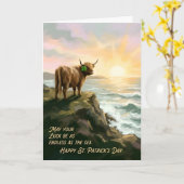 Highland Cow Irish Blessing St. Patricks Day  Kaart (Gele Bloem)