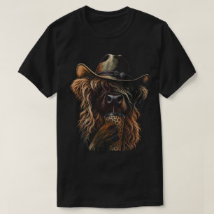 Highland Cow Koffie Western Cowgirl T-shirt