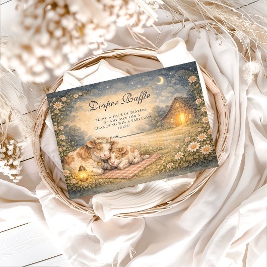 Highland Cow Meadow Diapper Raffle Informatiekaartje