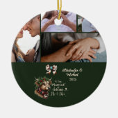 Highland Cow Merry Christmas Mrs and Mr 5 Photo Keramisch Ornament (Voorkant)