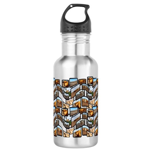 Highland Cow Montage, Waterfles (Voorkant)