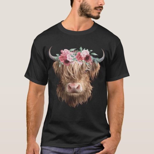 Highland Cow Painting T-shirt (Voorkant)