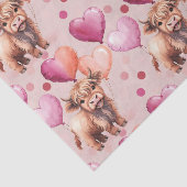 Highland Cow Pastel Balloon Cute Gift Tissuepapier (Detail)