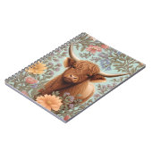 Highland Cow Pastel William Morris Inspired Floral Notitieboek (Linkerzijde)