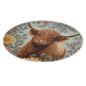 Highland Cow Pastel William Morris Inspired Floral Snijplank (Hoek)