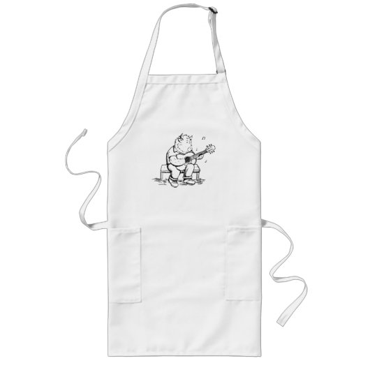 Highland Cow Plays Acoustic Guitar Lang Schort (Voorkant)