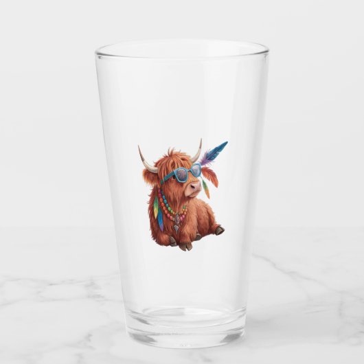 Highland Cow Png, Cool Cow Png, Sunglass Glas (Voorkant)