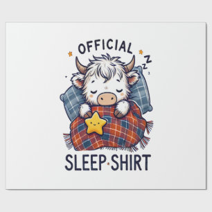 Highland Cow Png, Officiële Slaap Png Cadeaupapier
