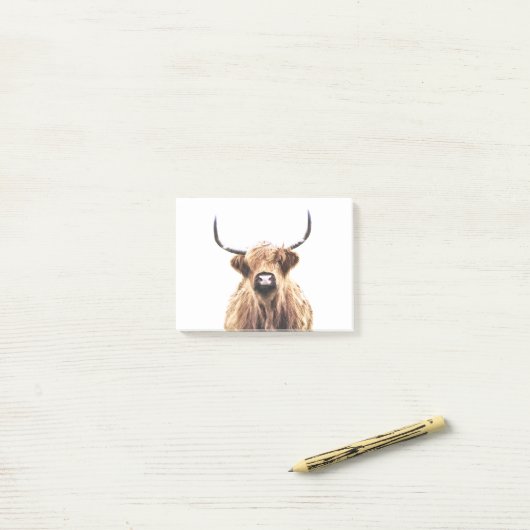 Highland Cow Portrait Post-it® Notes (Op bureau)