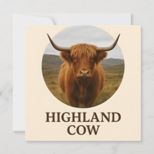 Highland Cow Portretposter met "Highland Cow"  Feestdagenkaart