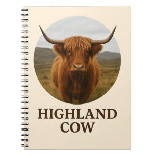 Highland Cow Portretposter met "Highland Cow" Notitieboek