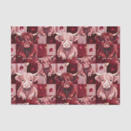 Highland Cow Red Cream Golden Heart Gift Liner Tissuepapier
