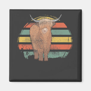 Highland Cow Retro Magneet