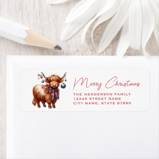 Highland Cow Return Address Labels (Insitu)