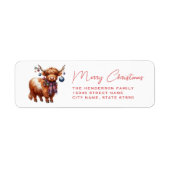 Highland Cow Return Address Labels (Voorkant)