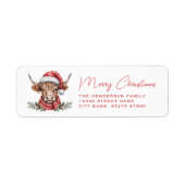 Highland Cow Return Address Labels (Voorkant)