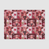 Highland Cow Ruby Red Golden Heart Gift Liner Tissuepapier (Voorkant)