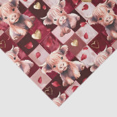 Highland Cow Ruby Red Golden Heart Gift Tissuepapier (Detail)