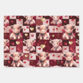 Highland Cow Ruby Red Golden Heart Teen Gift Inpakpapier Vel (Voorkant)