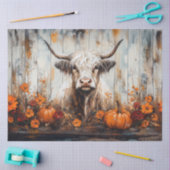 Highland Cow Rustic Autumn Painting Decoupage Tissuepapier (Craft)