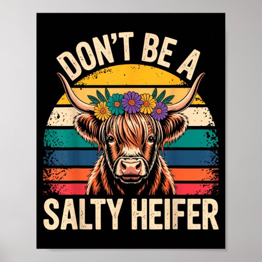 Highland Cow Shirt Funny Men Women  Poster (Voorkant)