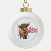 highland cow Snowflake Framed Ornament (Voorkant)